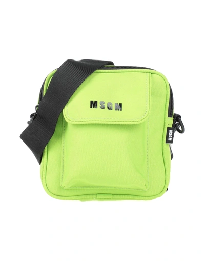 Msgm Handbags In Acid Green