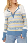 FREE PEOPLE TO THE WOODS STRIPE HENLEY SWEATER