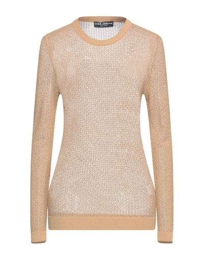 Dolce & Gabbana Sweaters In Camel