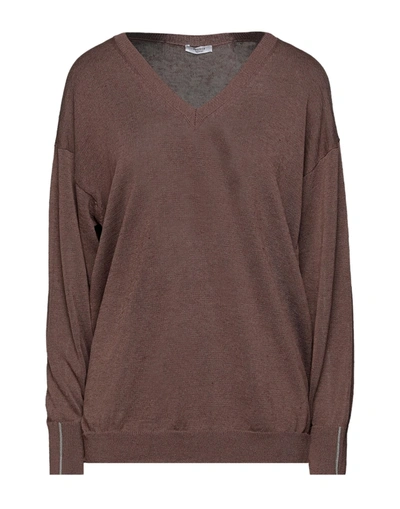 Peserico Sweaters In Dark Brown