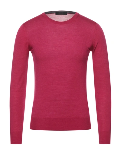 Vneck Sweaters In Garnet