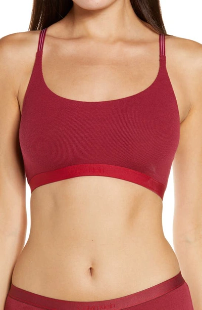 Calvin Klein Women's Pure Ribbed Unlined Bralette Qf6438 In Xju Rebellious