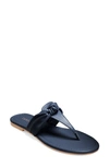 Jack Rogers Abigail Metallic Knot Flip Flop Sandals In Midnight Navy