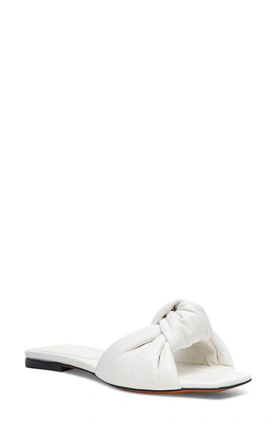 Santoni Leather Slide Sandals With Knot In White