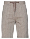 Yes Zee By Essenza Man Shorts & Bermuda Shorts Brown Size 28 Cotton, Linen