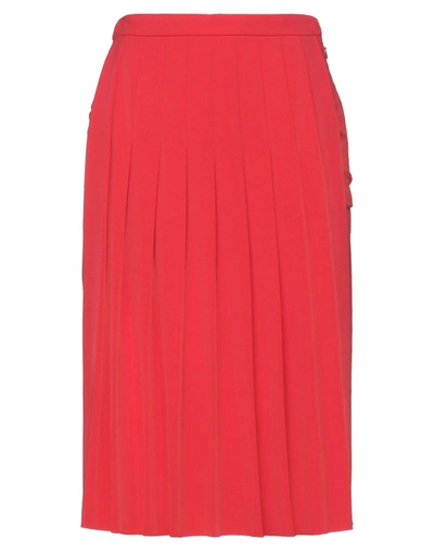 Burberry Midi Skirts In Red