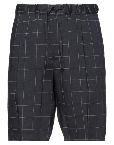 Emporio Armani Man Shorts & Bermuda Shorts Midnight Blue Size 30 Linen, Viscose, Elastane, Polyester