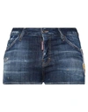 DSQUARED2 DSQUARED2 WOMAN DENIM SHORTS BLUE SIZE 00 COTTON, ELASTANE