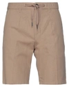 Yes Zee By Essenza Man Shorts & Bermuda Shorts Camel Size 30 Linen, Cotton In Beige