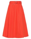Msgm Midi Skirts In Orange