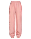 LIIS LIIS WOMAN PANTS SALMON PINK SIZE XL POLYESTER