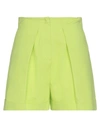 Gna Gina Gorgeous Woman Shorts & Bermuda Shorts Acid Green Size 8 Cotton, Elastane