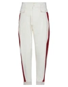 Maison Margiela White Side Stripe Gabardine Trousers In White