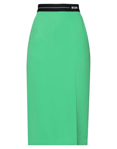 Msgm Midi Skirts In Green