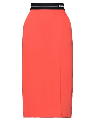 Msgm Midi Skirts In Red