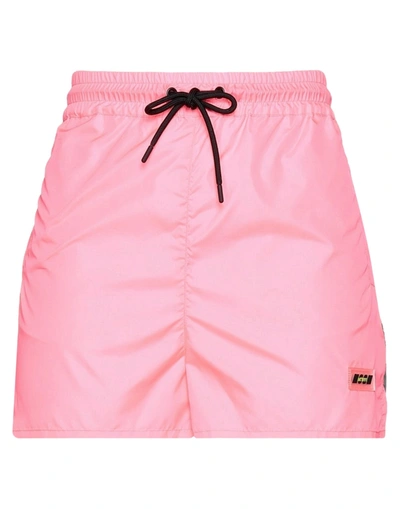 Msgm Woman Shorts & Bermuda Shorts Fuchsia Size L Polyester In Pink