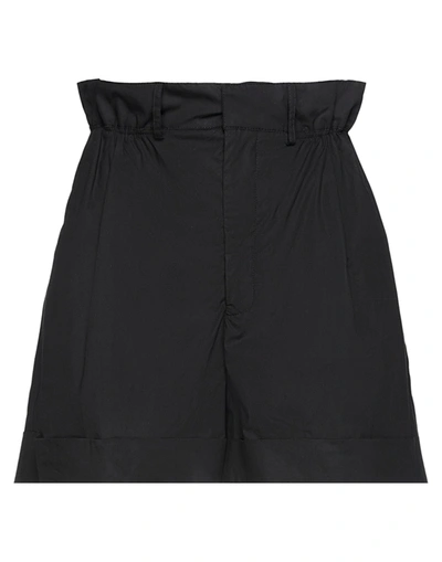 Jucca Woman Shorts & Bermuda Shorts Black Size 8 Cotton