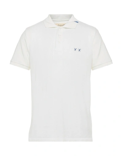 Project E Polo Shirts In White