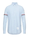 Thom Browne Button-down Clear Blue Shirt With Classic Collar In Blue