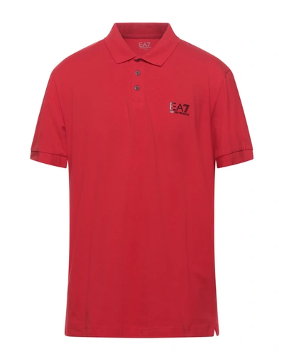 Ea7 Polo Shirts In Red