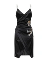 PHILIPP PLEIN PHILIPP PLEIN WOMAN MIDI DRESS BLACK SIZE S SILK, ELASTANE