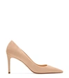 Stuart Weitzman Leather Anny Pump 100 In Adobe Beige