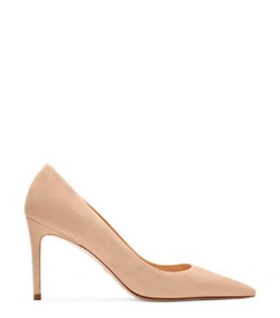 Stuart Weitzman Leather Anny Pump 100 In Adobe Beige