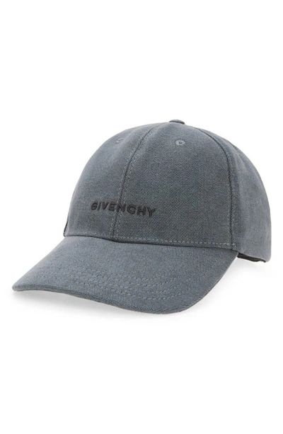 Givenchy Mens Grey Logo-embroidered Cotton Baseball Cap In Black