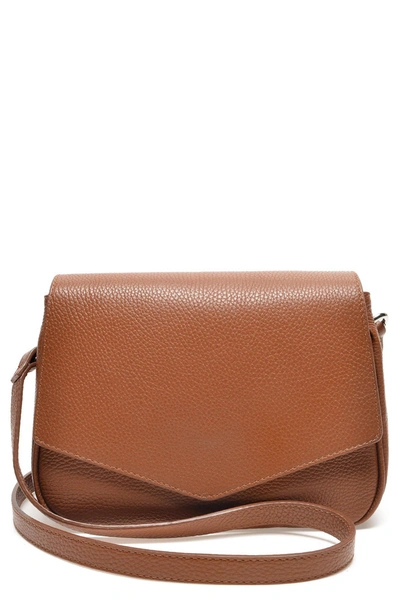 Isabella Rhea Flap Leather Crossbody Bag In Cognac
