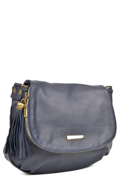 Isabella Rhea Leather Crossbody Bag In Blu Scuro