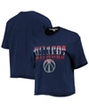 Junk Food Women's Navy Washington Wizards Gradient Crop Top In Navy