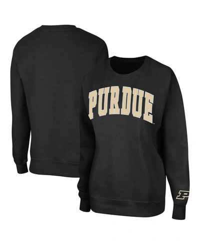 Colosseum Women's Black Purdue Boilermakers Campanile Pullover Sweatshirt