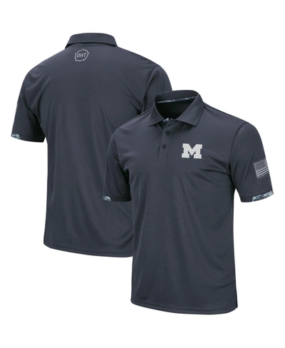 COLOSSEUM MEN'S BIG AND TALL CHARCOAL MICHIGAN WOLVERINES OHT MILITARY-INSPIRED APPRECIATION DIGITAL CAMO POLO
