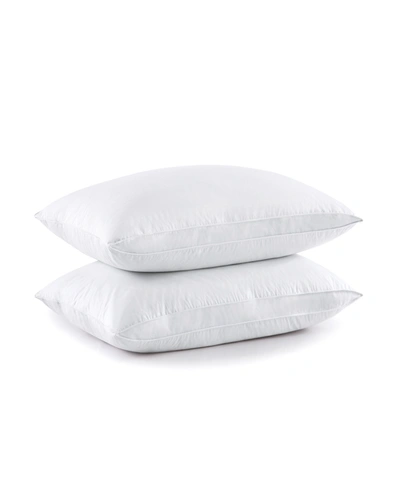 UNIKOME MEDIUM SOFT GOOSE DOWN AND FEATHER GUSSETED 2-PACK PILLOWS, QUEEN