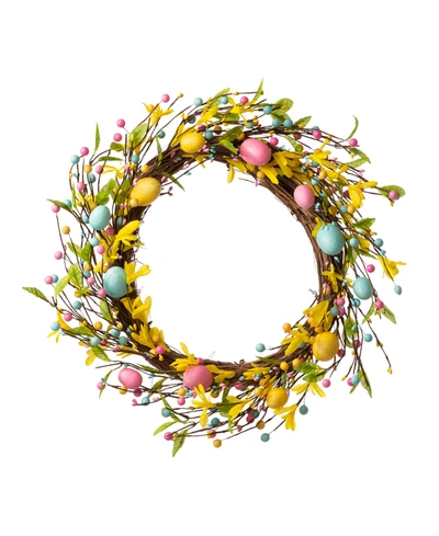 Glitzhome 22"d Easter Egg Wreath In Multi