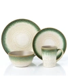 Lorren Home Trends Stoneware Drop, Set Of 16 In Green