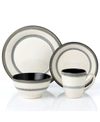 Lorren Home Trends Stoneware Contrast, Set Of 16 In Multi