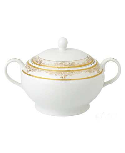 Lorren Home Trends La Luna Collection New Bone China Soup Tureen And Lid, Chloe Design In Gold-tone