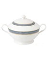 Lorren Home Trends La Luna Collection Bone China Soup Tureen And Lid, Sapphire Design In Blue