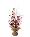 Glitzhome Valentine's Berry Heart Table Tree In Red