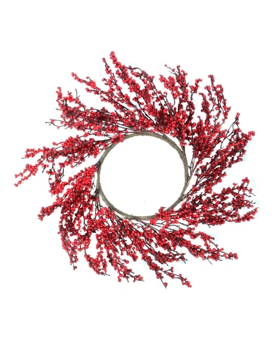 Northlight 28" Festive Red Berries Artificial Christmas Wreath In Brown