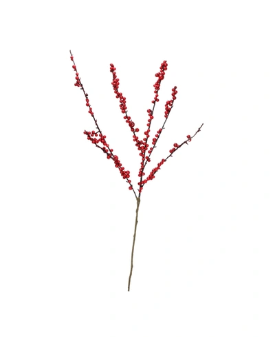 Northlight 27.5" Festive Artificial Red Berries Decorative Christmas Branch Spray In Brown