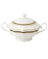 Lorren Home Trends La Luna Collection Bone China Soup Tureen And Lid, Dalilah Design In Black