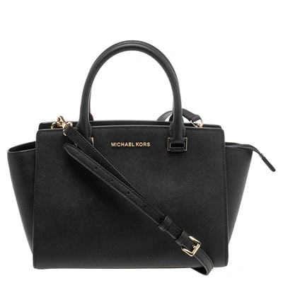 Pre-owned Michael Kors Black Leather Selma Satchel