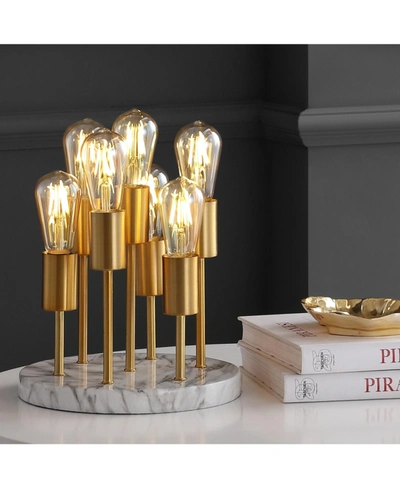 Jonathan Y Designs Pleiades 13.5in Modern Led Accent Lamp In Brass Gold-tone