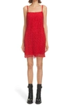 Givenchy 4g Embroidered Mini Shift Dress In Red