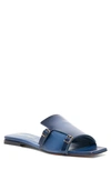 Santoni Frazzle Flat Monk-strap Slide Sandals In Blue