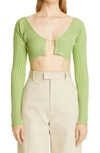 JACQUEMUS LA MAILLE PRAL RIB CROP CARDIGAN