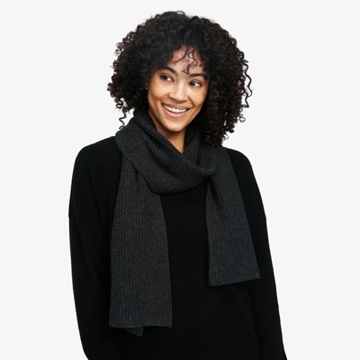 Naadam Signature Ribbed Cashmere Scarf In Smoke