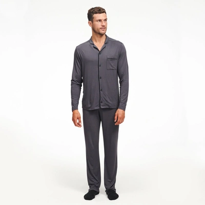 Naadam Pajama Button Up Shirt Set In Granite